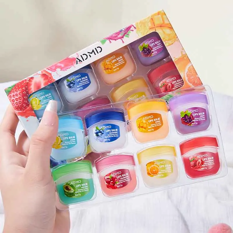 Skincare Basic - 8pcs/box Fruits Lip Balm Sets Moisturizing
