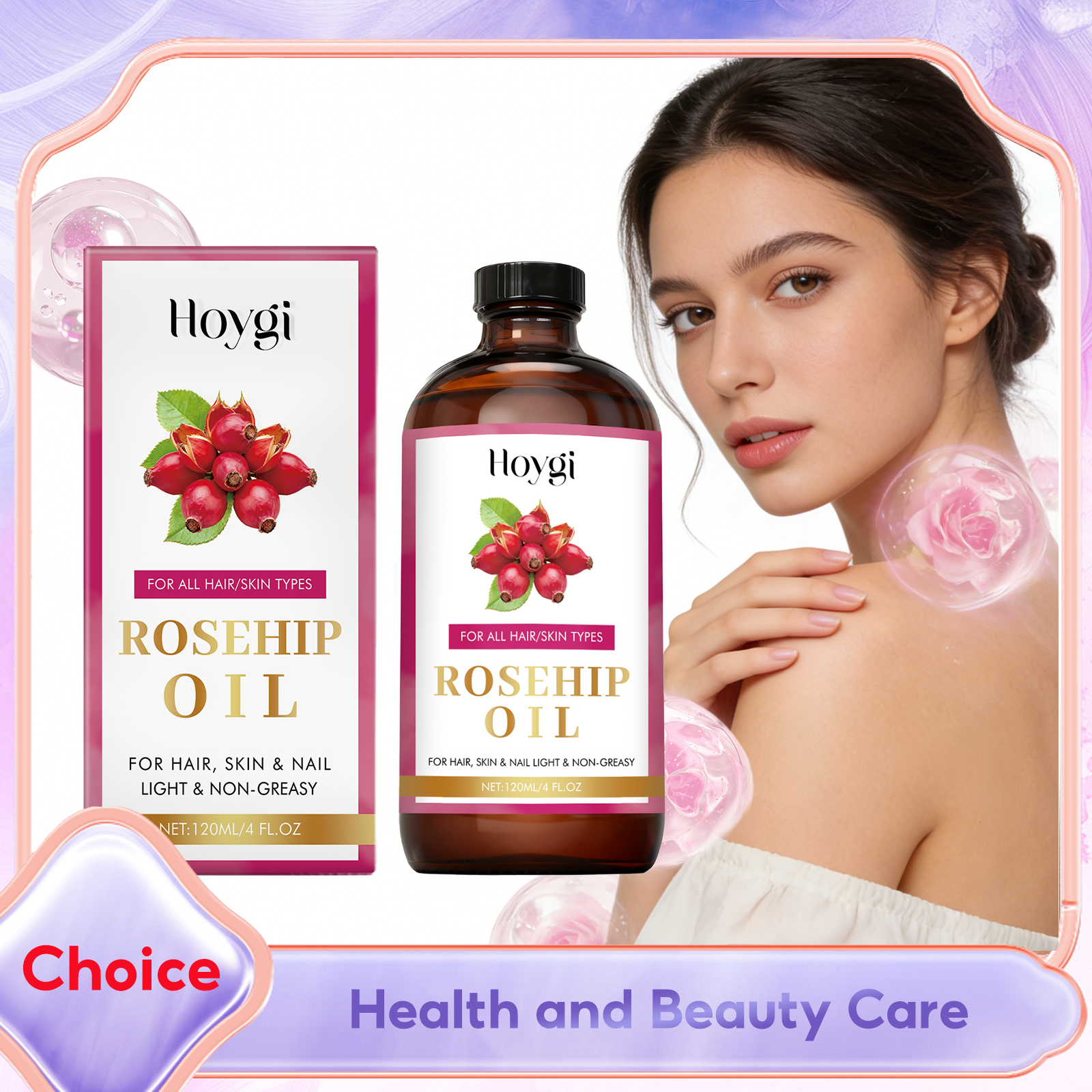 Face Oil Rosehip - Natural Rosehip Seed Essential Oil Anti-Aging
