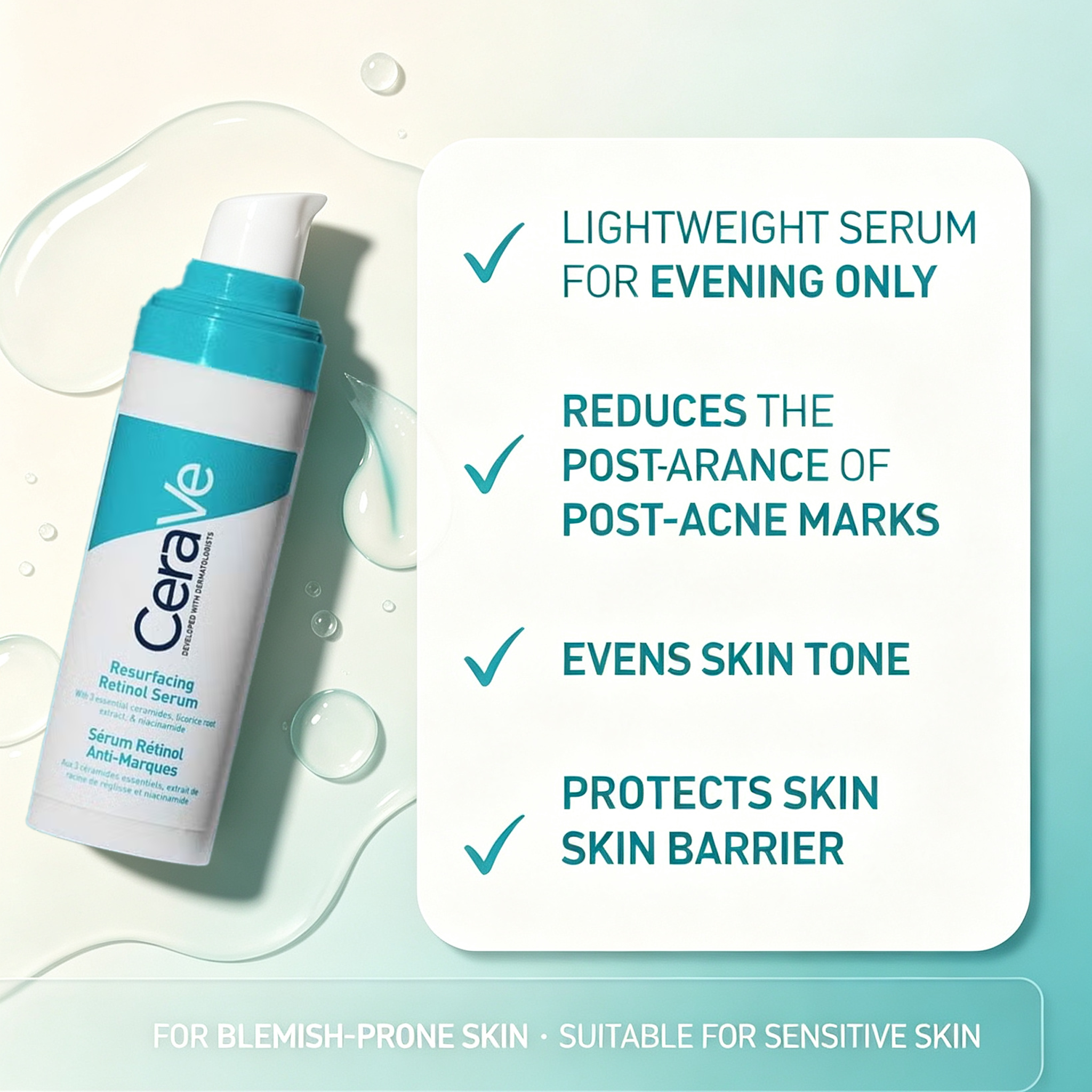 CeraVe Retinol Serum Niacinami - огляд і ціна Skincare Non Comedogenic