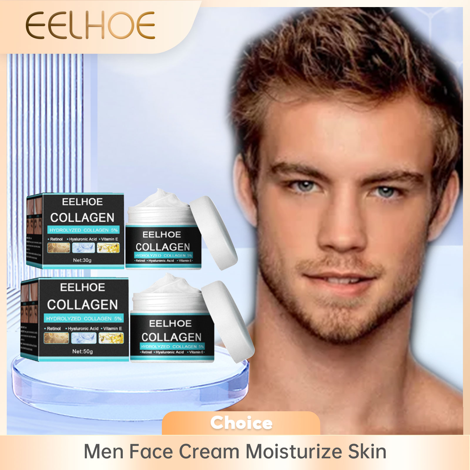 EELHOE Men Face Cream Collagen - огляд і ціна Skincare Olay