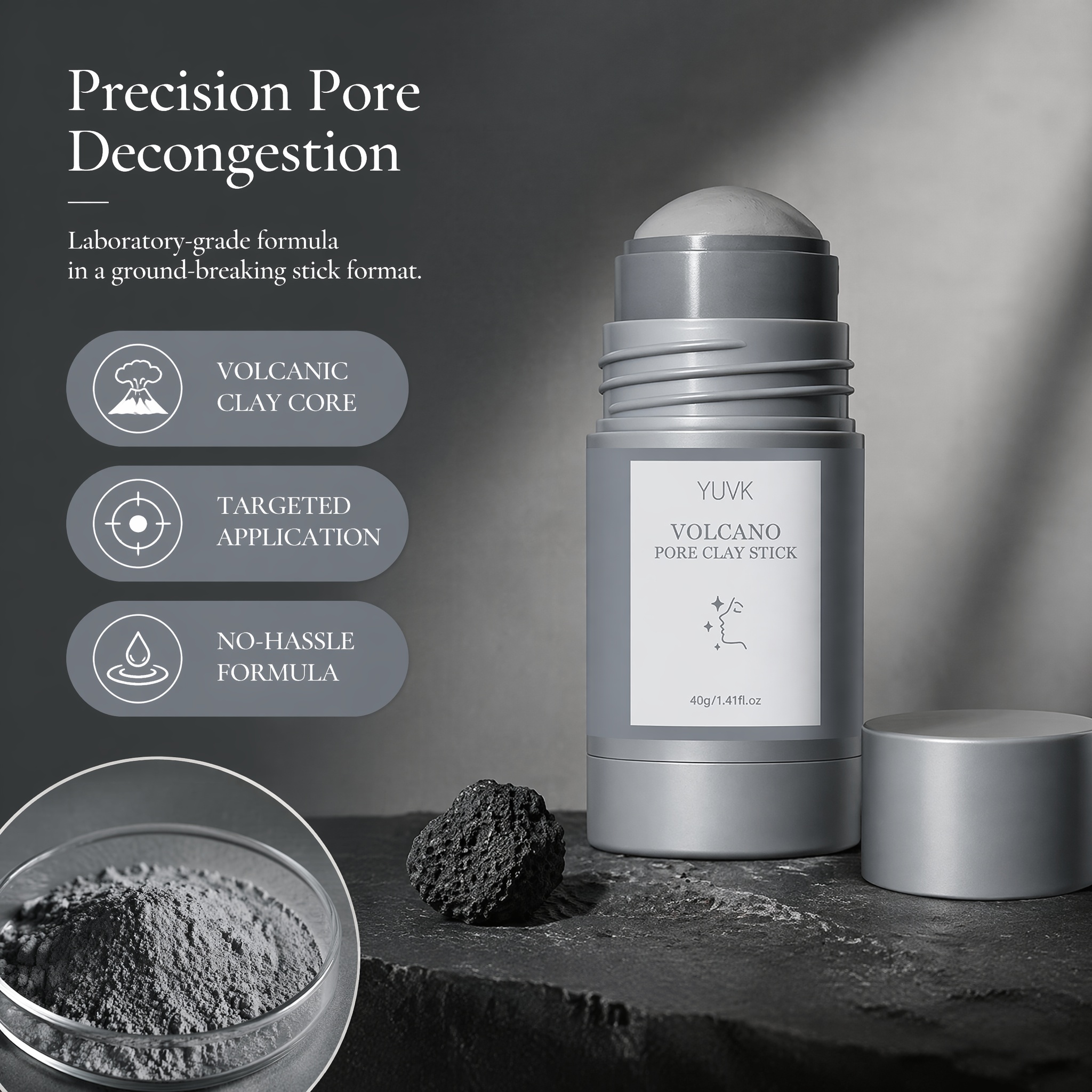 YUVK Volcanic Clay Clear Smoot - огляд і ціна Bentonite Clay Mask