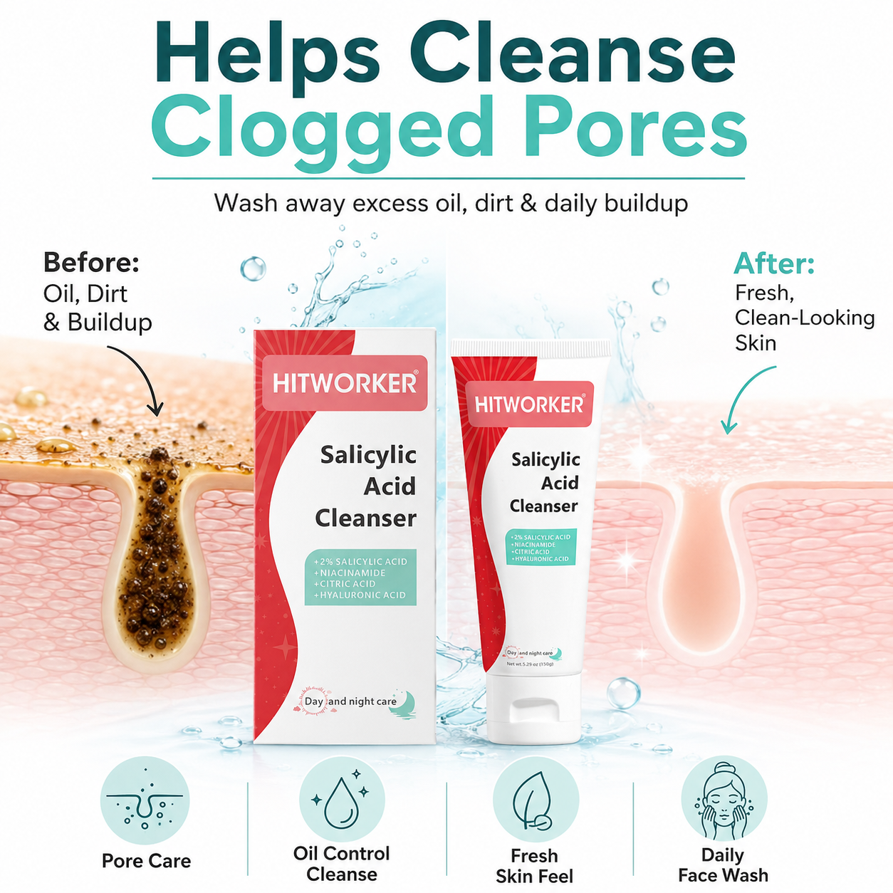 150g Acne Removing Foam Facial - огляд і ціна Salicylic Acid Cleanser