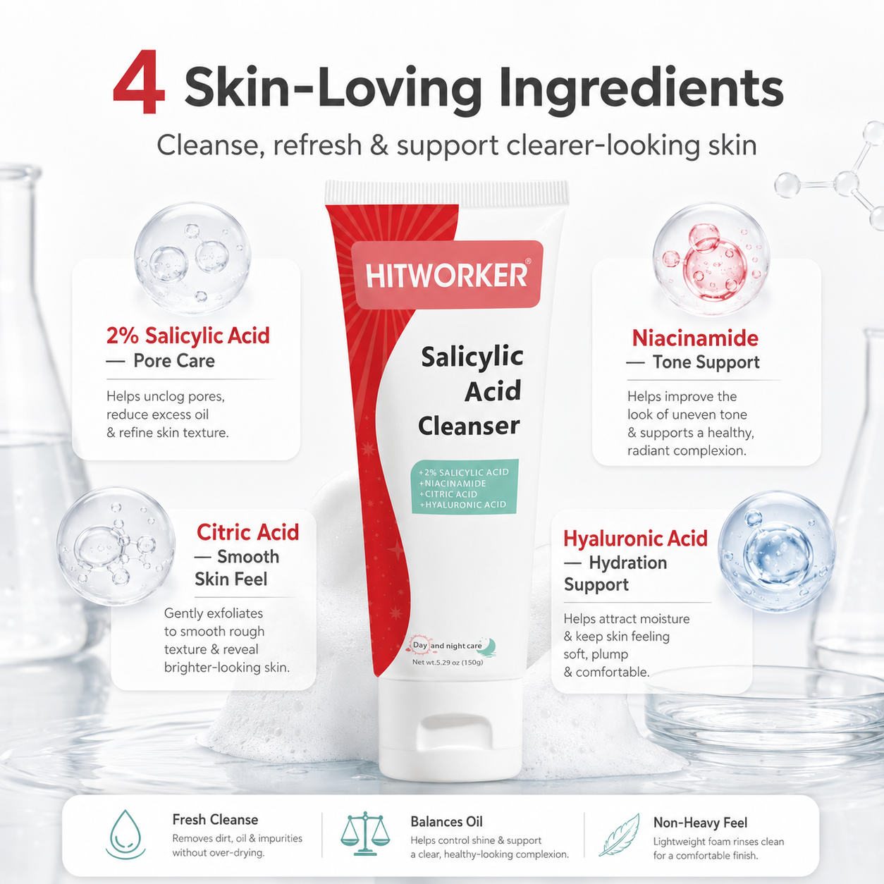 150g Acne Removing Foam Facial - огляд і ціна Salicylic Acid Cleanser