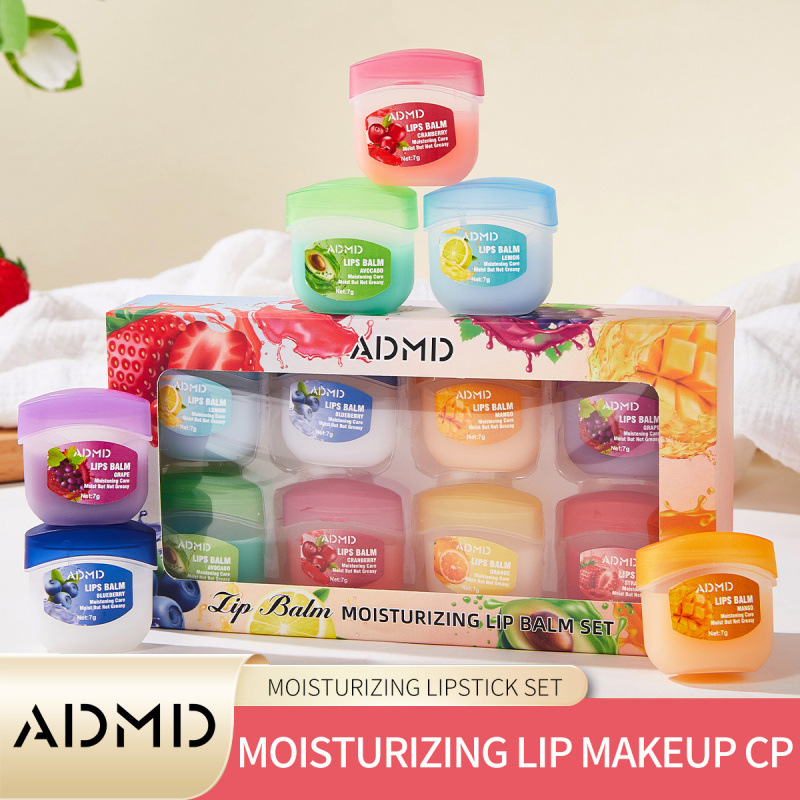 8pcs/box Fruits Lip Balm Sets  - огляд і ціна Skincare Basic