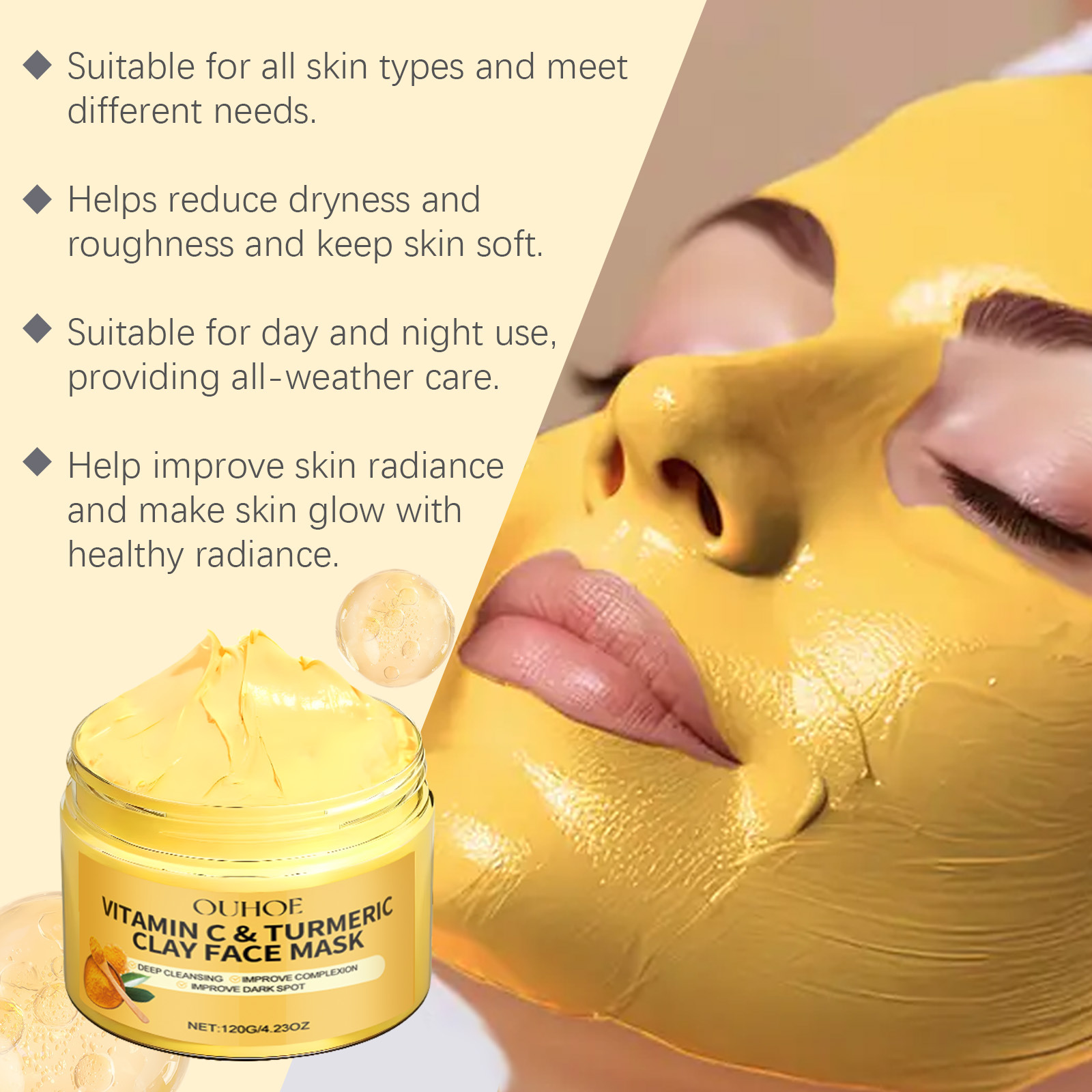 Turmeric Vitamin C Facial Mask - огляд і ціна Bentonite Clay Mask
