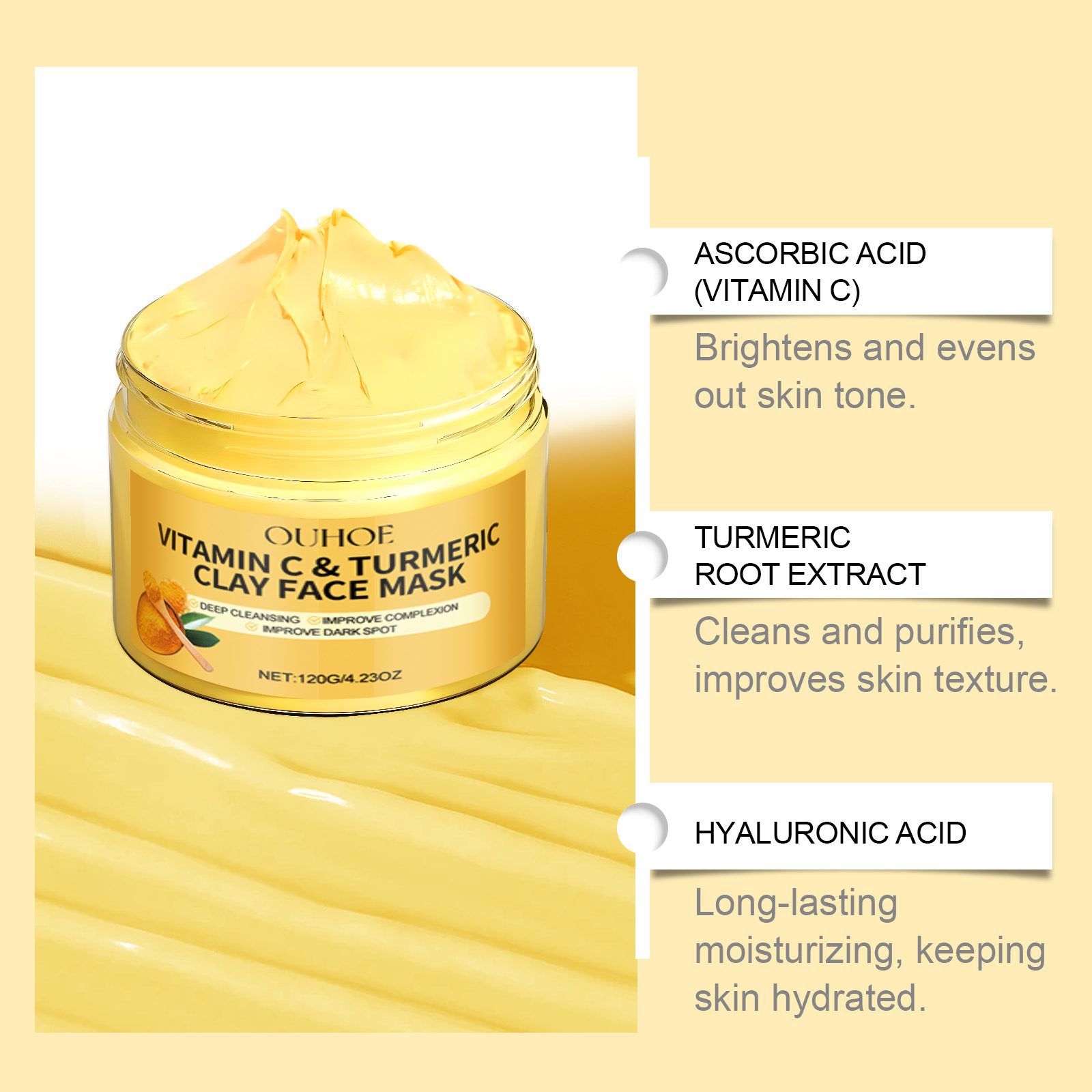 Turmeric Vitamin C Facial Mask - огляд і ціна Bentonite Clay Mask