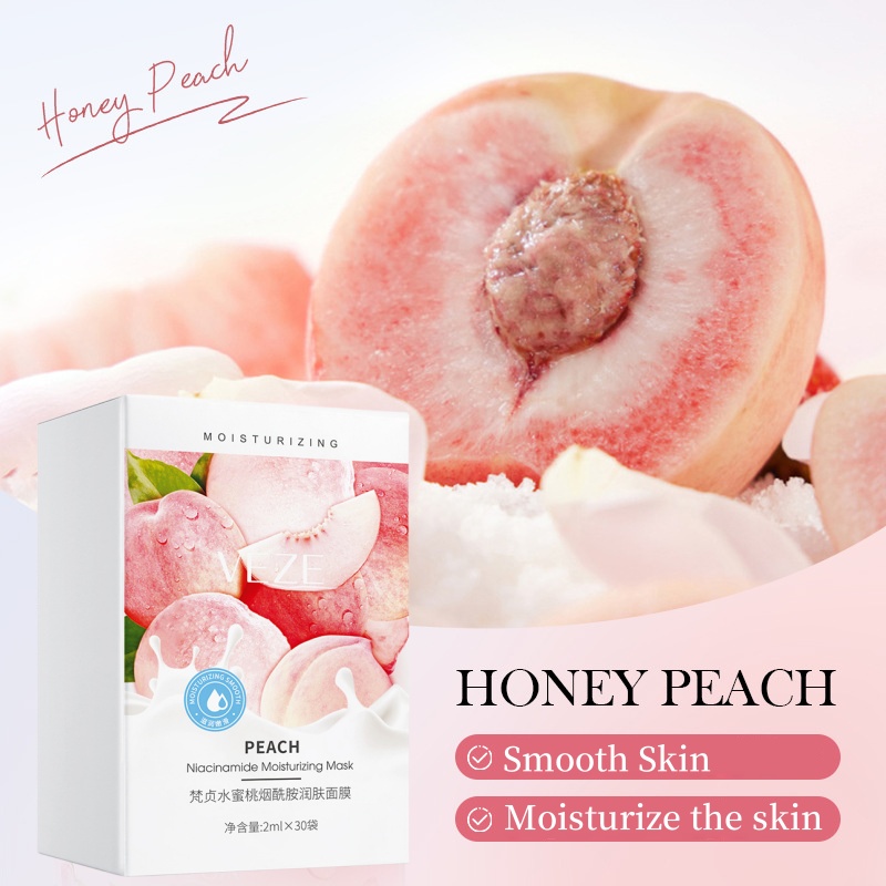 30 Pieces/Box, Peach Sleeping  - огляд і ціна Bentonite Clay Mask