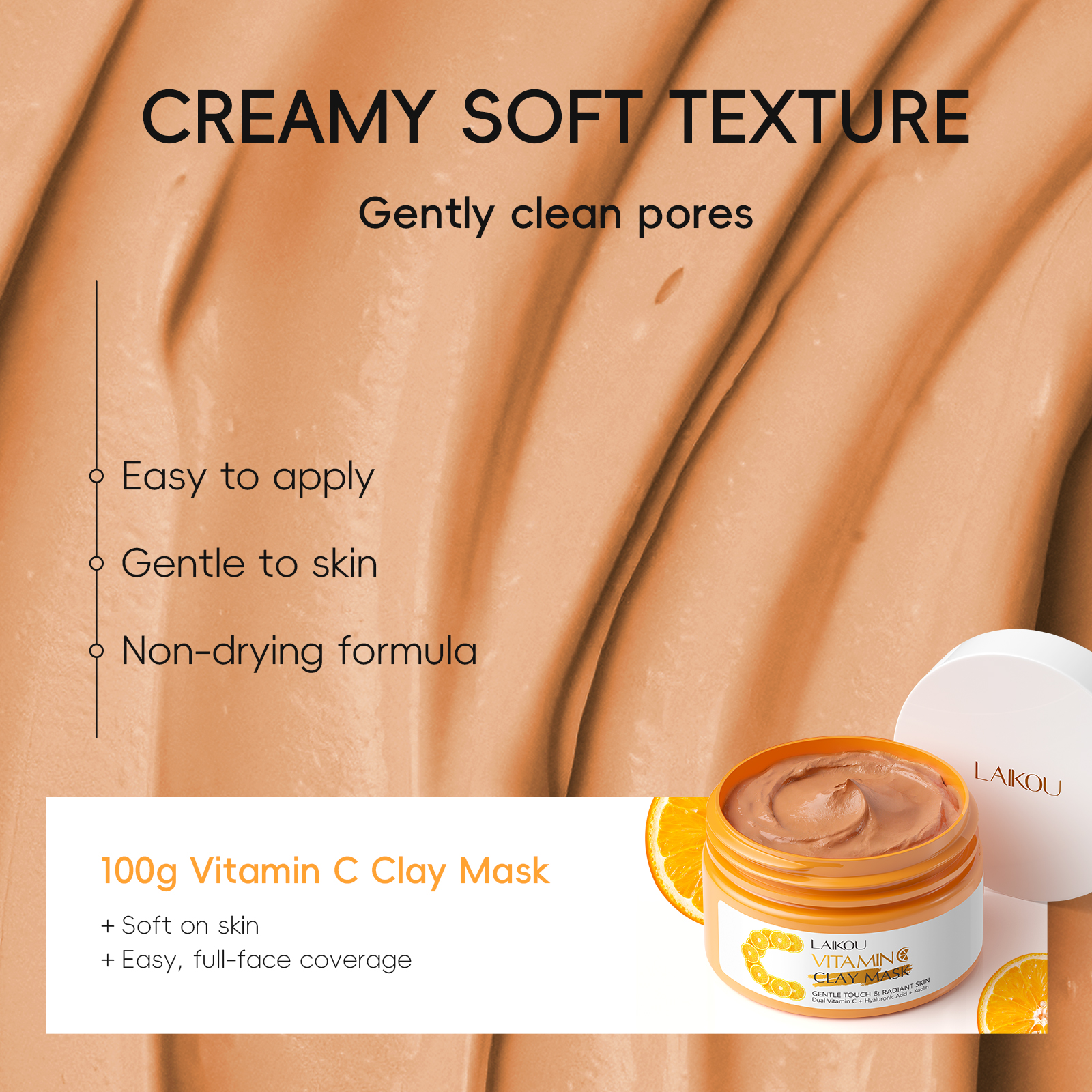 LAIKOU Vitamin C Clay Mask Cla - огляд і ціна Bentonite Clay Mask