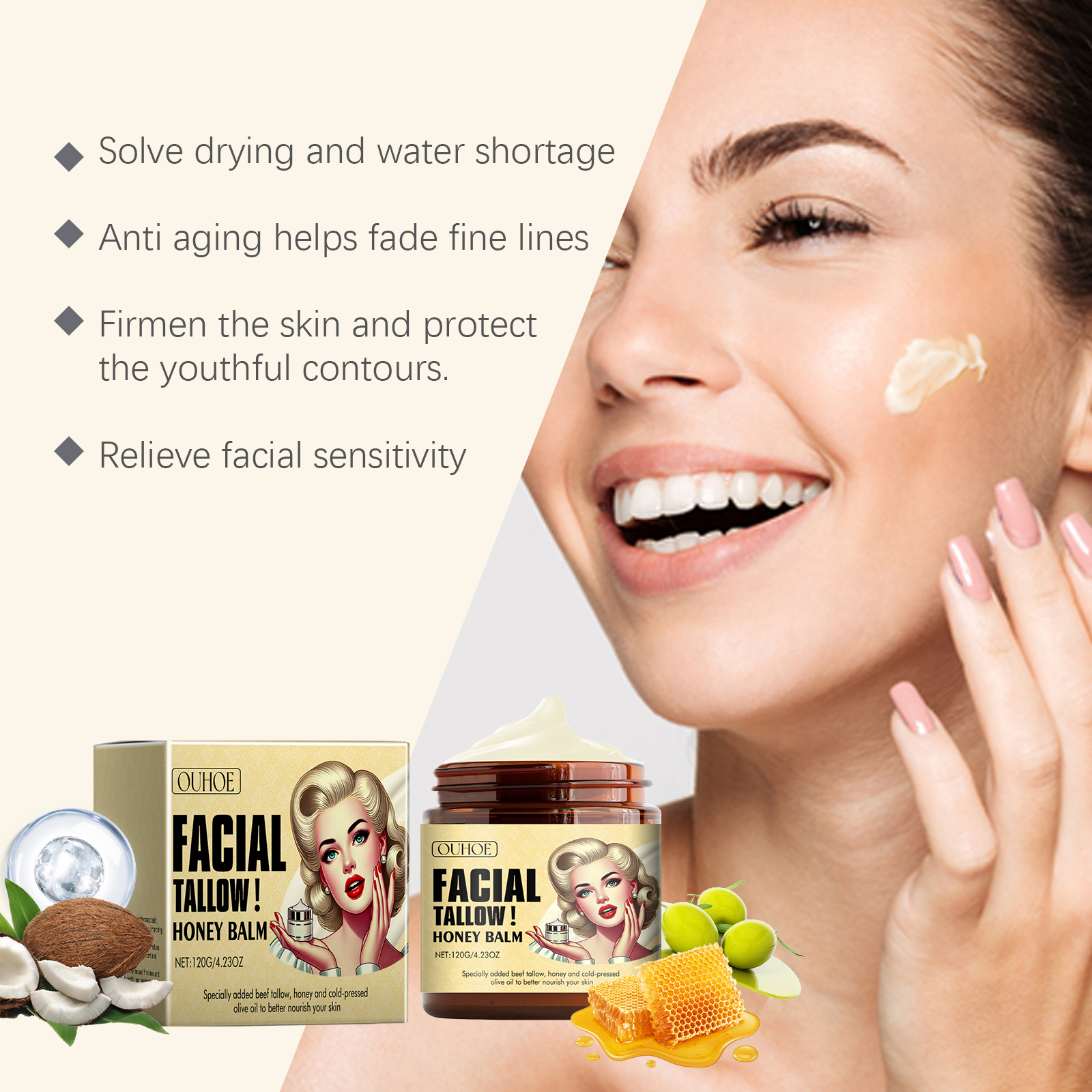 Grass-Fed Tallow Honey Balm Or - огляд і ціна Skincare Non Comedogenic